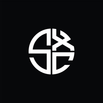 SXC logo SXC icon SXC monogram SXC letter minimalist Circle flat Unique modern abstract logo design.