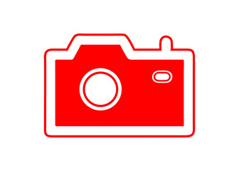 Camera Vector – Clean Red Pictogram for Photography and Media
