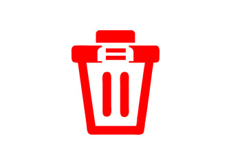 Trash Bin Vector – Minimal Red Pictogram for Delete and UI Cleanup Buttons