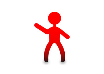 Minimal Person Vector – Red Pictogram for UI and Web Interfaces