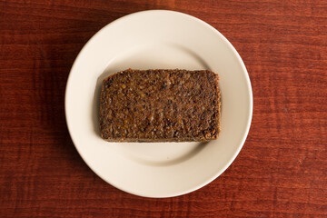 Slice of scrapple on a plate