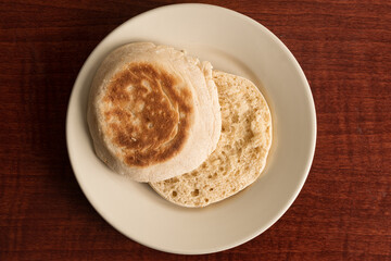 English muffin on a plate