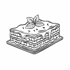 Deliciously Baked Lasagna with Melted Cheese Image vector.