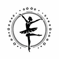 Dance Practice Vector. Dance Studio Design Logo vector isolated on white background.