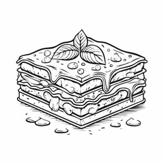 Deliciously Baked Lasagna with Melted Cheese Image vector.