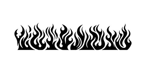 Seamless Horizontal Flame Border.