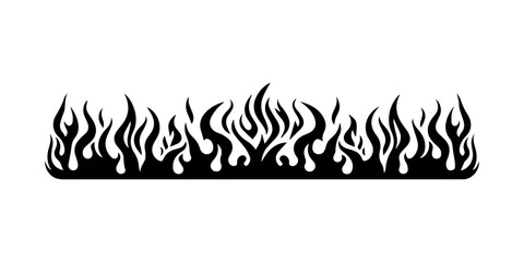 Seamless Horizontal Flame Border.