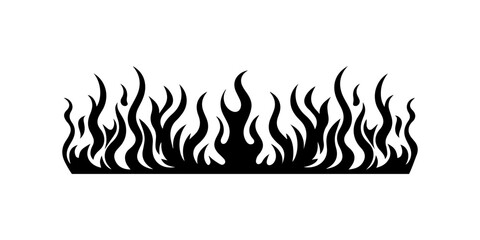Seamless Horizontal Flame Border.