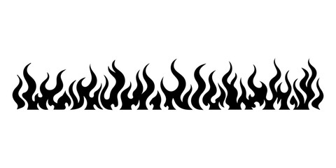 Seamless Horizontal Flame Border.