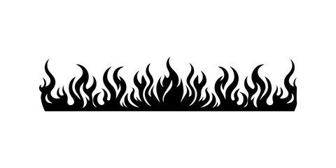 Seamless Horizontal Flame Border.
