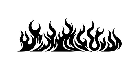 Seamless Horizontal Flame Border.