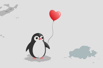 One birds on a branch with hearts