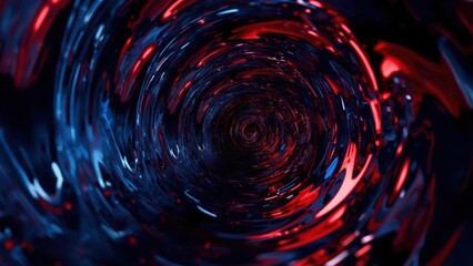 Abstract vortex with swirling red blue lights spinning motion, futuristic technology background for digital design, science fiction theme, high-tech, dynamic energy, dark mood, creative visual effect