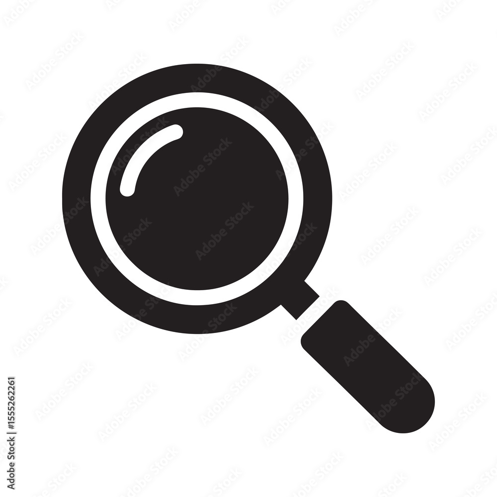 Poster search icon with magnifying glass for finding information and data analysis a tool for research expl