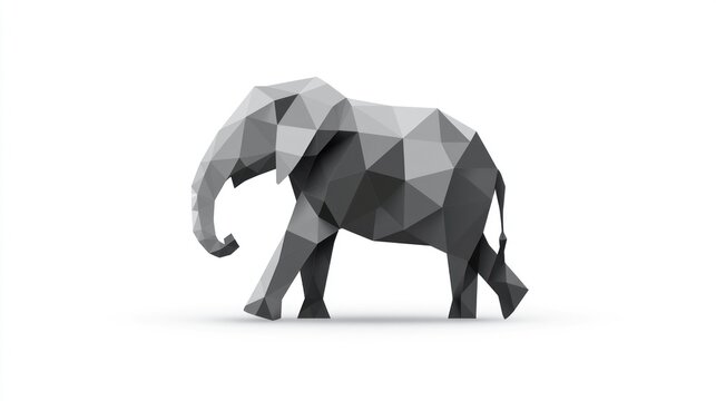 Low-poly elephant profile