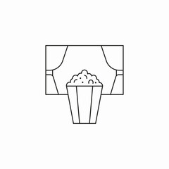 cinema popcorn movie icon sign vector