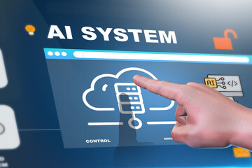 AI Cloud System Interface on a Touchscreen Display
