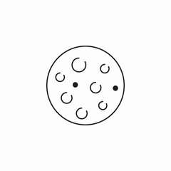 cratered moon surface icon sign vector