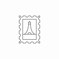 eiffel tower stamp icon sign vector
