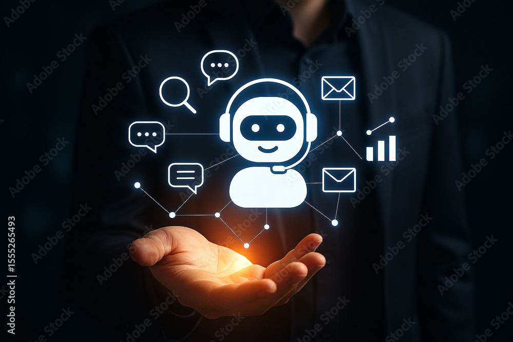 Poster ai chatbot virtual assistant customer support automation technology digital transformation future of