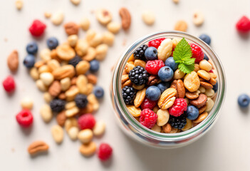 assorted nuts and mixed berries