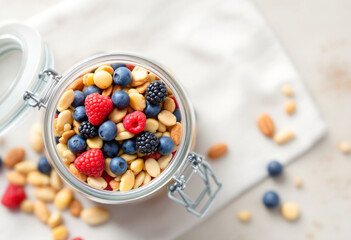 assorted nuts and mixed berries