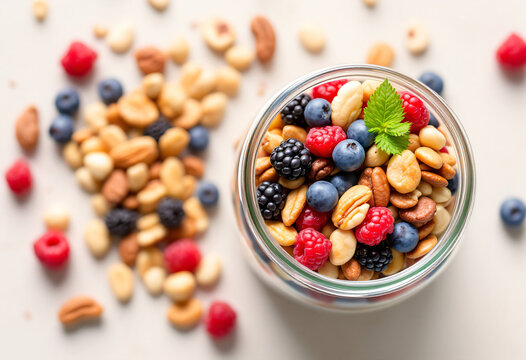 assorted nuts and mixed berries
