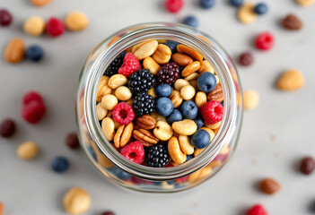 assorted nuts and mixed berries