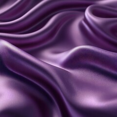 Shiny purple satin fabric with soft waves, luxurious textile abstraction. Generative AI