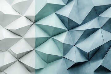 Fototapeta premium Geometric abstract background with sharp edges and gradient colors from white to blue