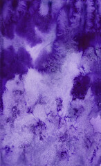 Bright painted purple and violet watercolor texture. Hand drawn background