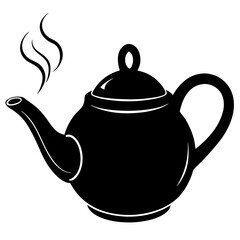 teapot on black background