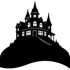 silhouette of castle