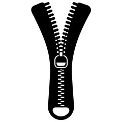 zipper isolated on white background