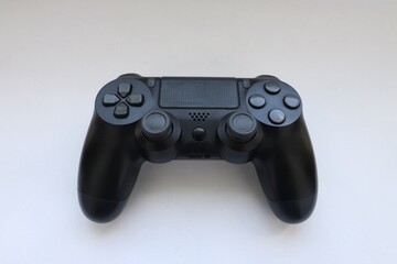 Game joystick close up, Modern black game controller - ergonomic gaming accessory for console, game...