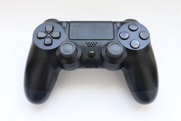 Game joystick close up, Modern black game controller - ergonomic gaming accessory for console, game...