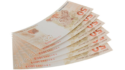 Real banknotes isolated on white