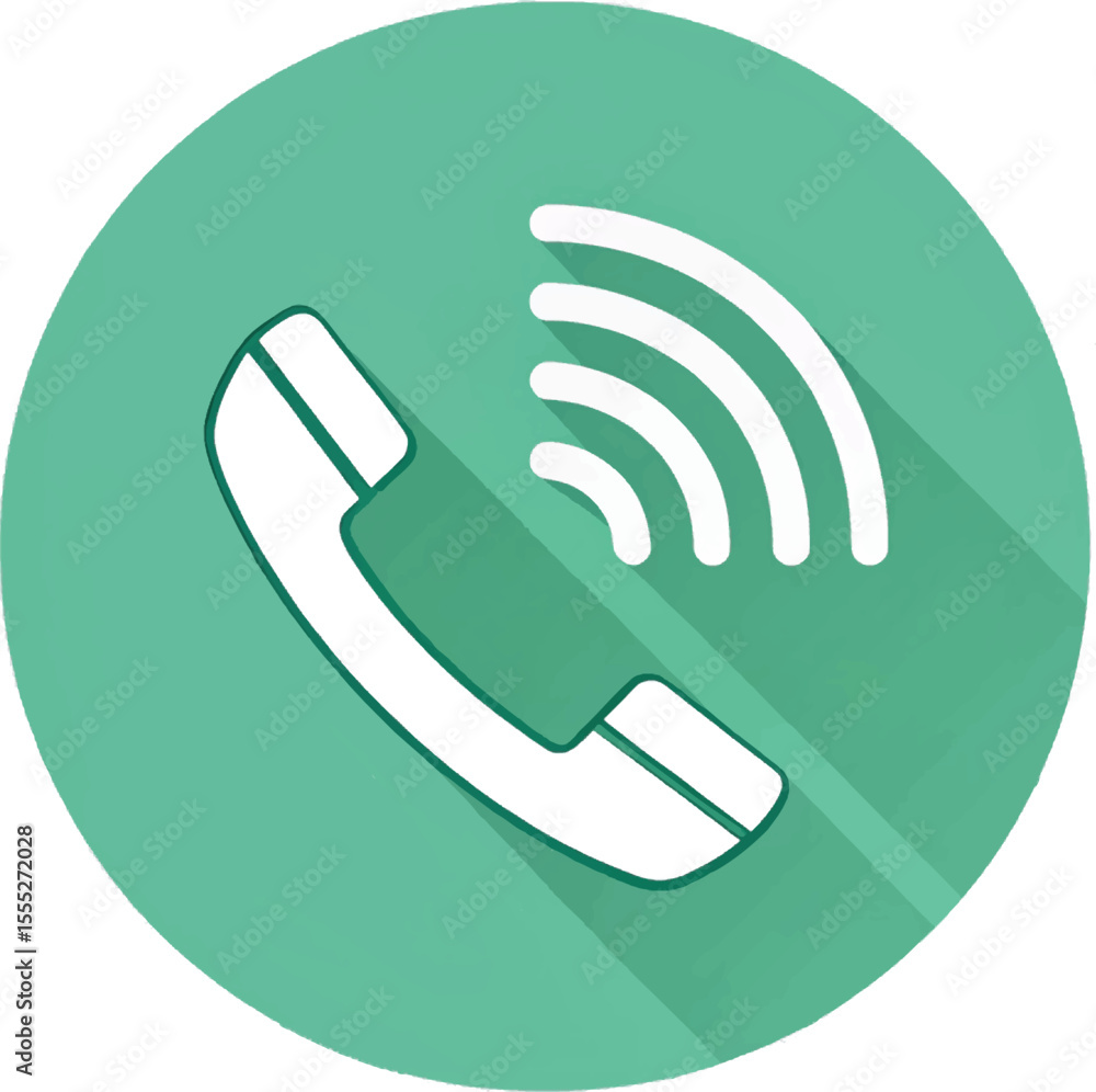 Aufkleber glossy web button with 3d phone symbol and wireless signal vector illustration, call icon, call vect