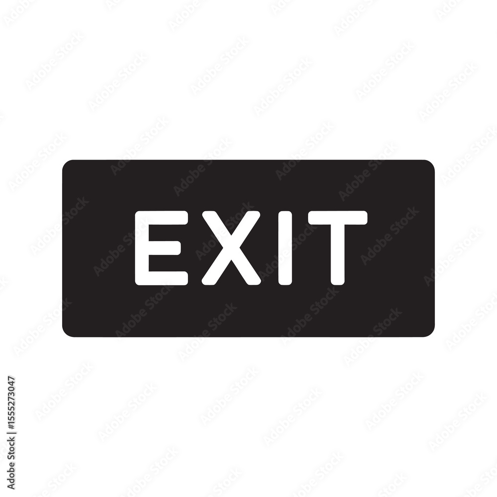Aufkleber exit sign icon for an emergency escape route representing a direction to leave a building and a safe