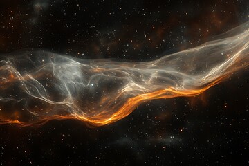 Vibrant orange and white cosmic nebula with countless sparkling stars in deep space