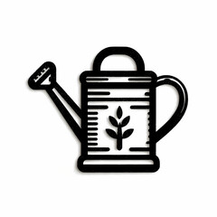 Obraz premium An elegant black and white line art symbol of a watering can perfect for cultivating flourishing gardens and sustaining the vitality of beloved plants with gentle care and natural growth