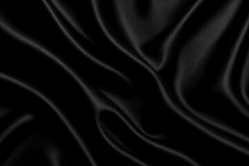 Fototapeta premium Black Satin Fabric Texture – Elegant Dark Silk Textile Background