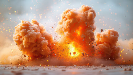 Minimalist explosion on a stark white background, emphasizing dynamic energy and simplicity in artistic expression.pn