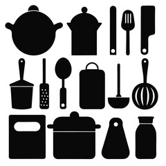 set of kitchen utensils