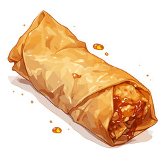 Golden Fried Lumpia Spring Roll Illustration