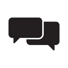 Naklejka premium Communication chat icon with speech bubbles representing a conversation message or discussion for online support forum and social media talk vector solid glyph icon