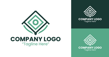 Professional Geometric Green Logo Design for Branding and Identity