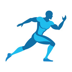 Dynamic Running Man Vector - Athletic Male Figure in Motion for Sport, Fitness & Performance isolated on white background
