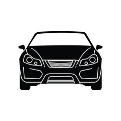 Car icon vector, Black car icon, Auto Car black and white image