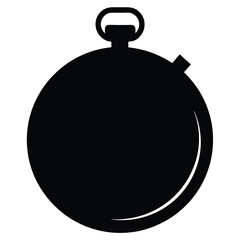 Obraz premium Stopwatch Icon Vector, Timer Symbol Silhouette, Sports Countdown Graphic, Time Tracker Line Art